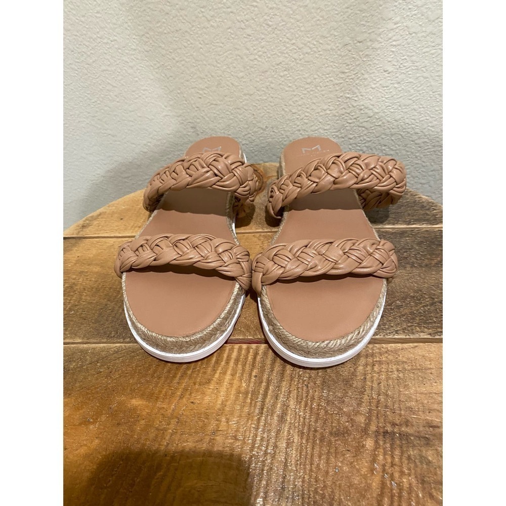 Marc Fisher LTD Jaimee Brown Leather Braided Espadrille Sandals Size 8.5 - Picture 6 of 8